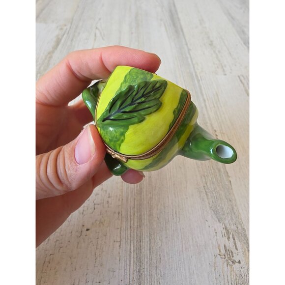 Limoges watermelon teapot trinket box flower - Picture 5 of 9